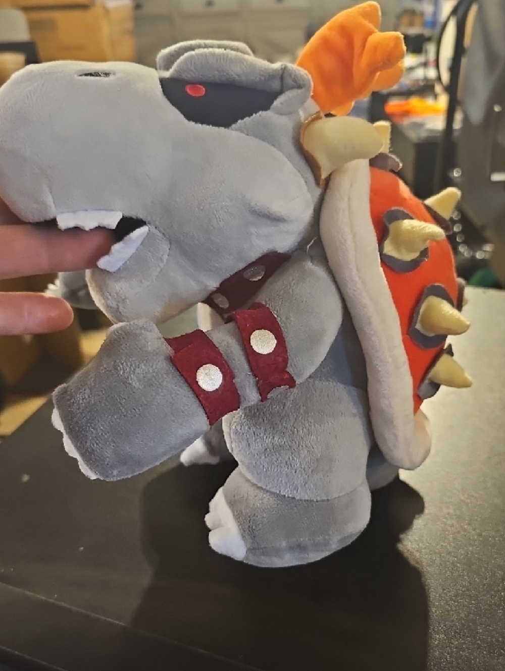 Bowser Plush Toy - Gray Kids Plush with Orange Shell Spikes - Picture 5 of 6